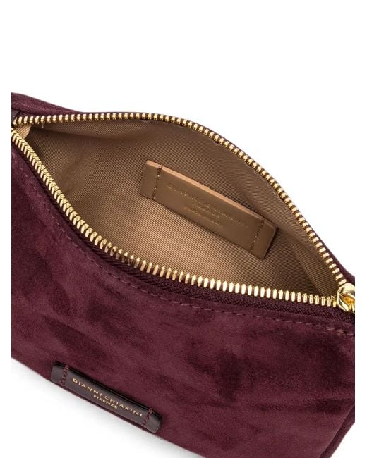 Gianni Chiarini Purple Nora Suede Clutch Bag