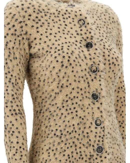 Rabanne Natural Button Dotted Cardigan