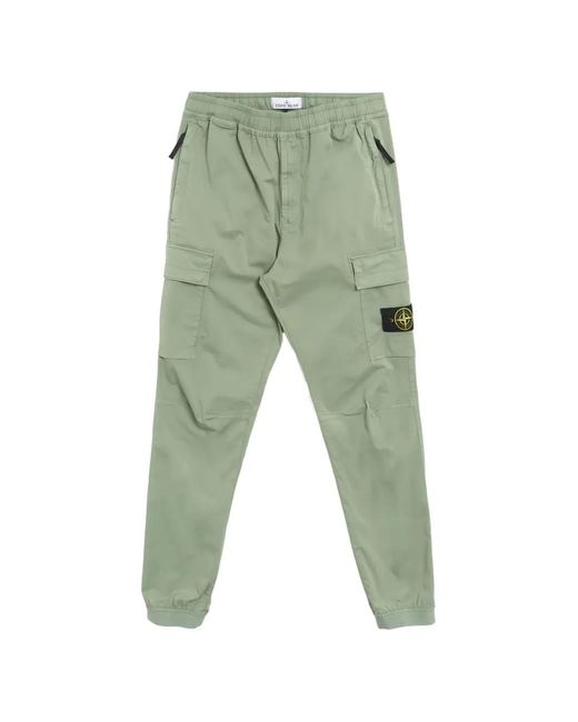 Stone Island Green Pocket Cargo Trousers for men