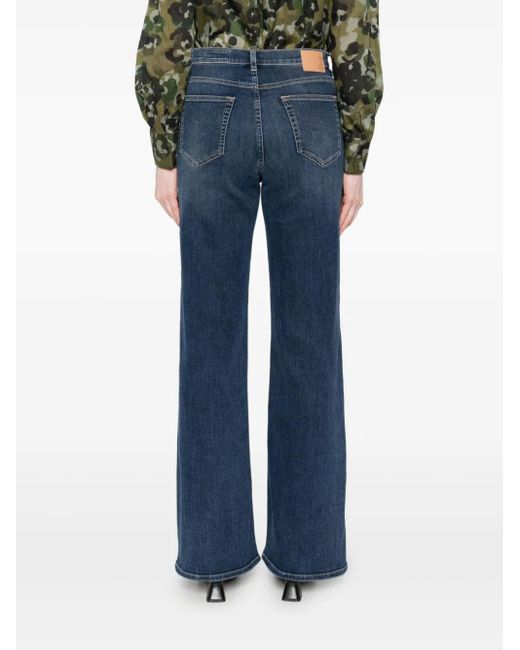 AG Jeans Blue Whiskering-Effect Jeans