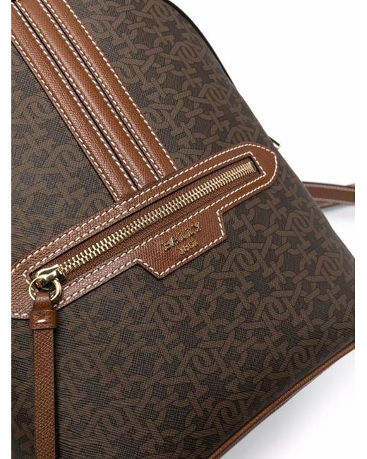 Bally Brown Daffi Monogram-Print Backpack
