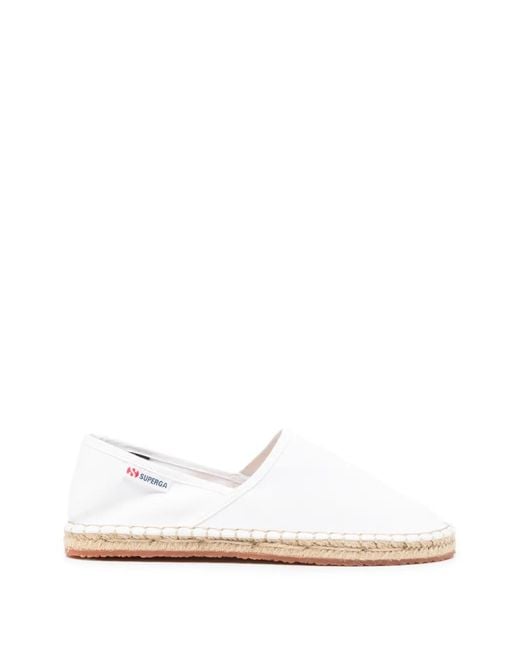 Superga White Canvas Slip-On Espadrilles