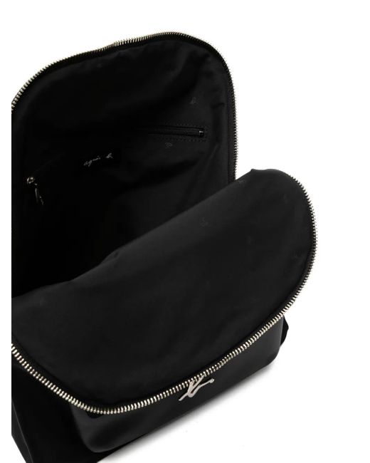 Agnes B. Black Logo Plaque Backpack
