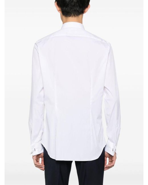 Xacus White Cutaway-collar Poplin Shirt for men