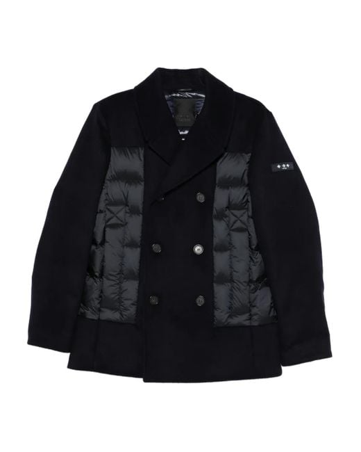Tatras Black Double-Breasted Quilted-Panel Jacket for men