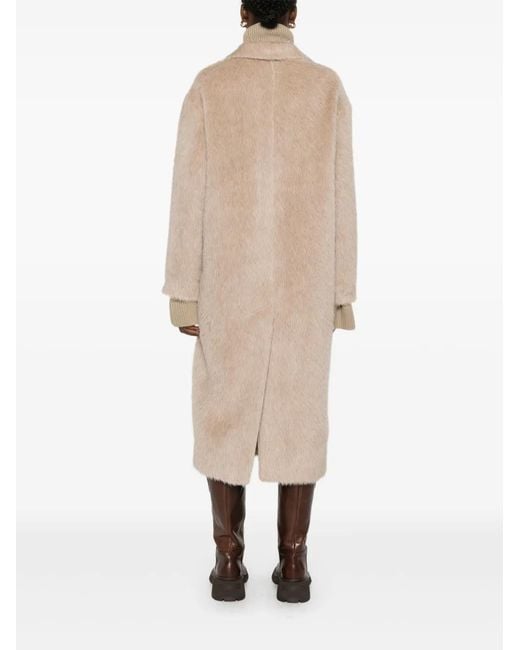 Tagliatore Natural Linden Double-Breasted Pocket Long Coat