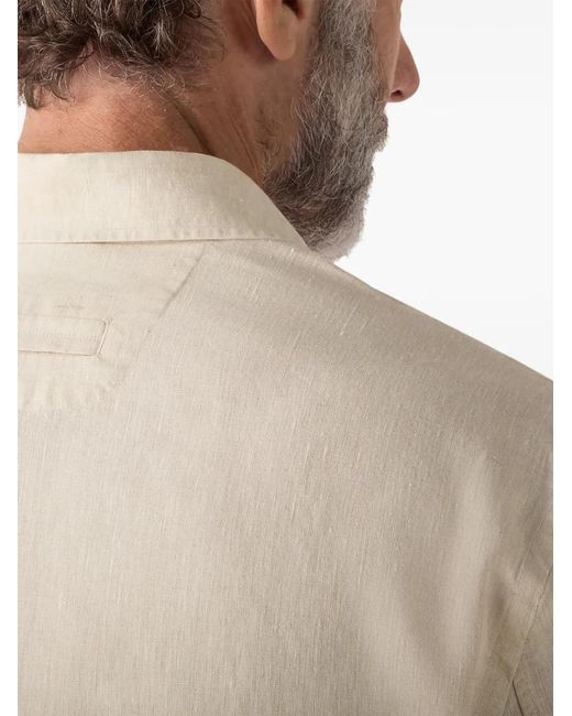 Zegna White Long-Sleeved Polo Shirt for men