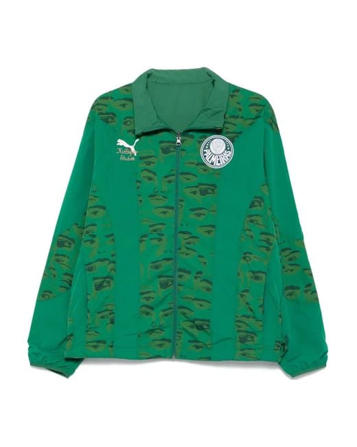 PUMA Green X Kidsuper Palmeiras Print Zip-Up Jacket for men