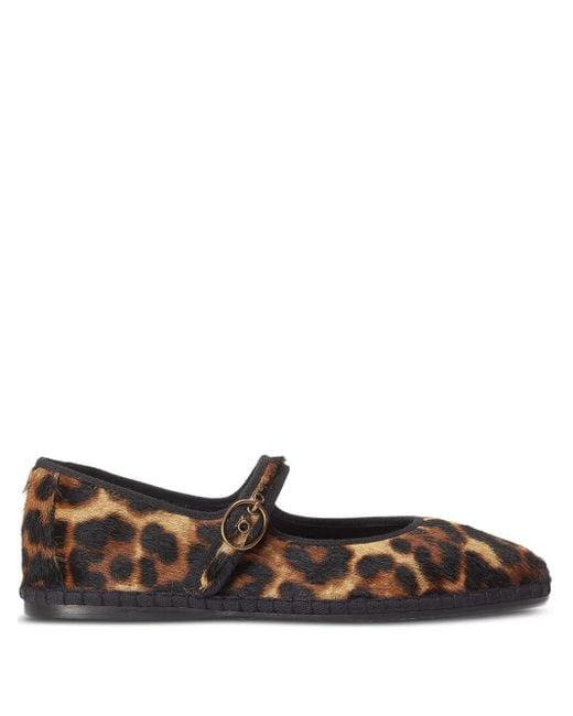 Polo Ralph Lauren Brown Leopard-print Ballet Flats