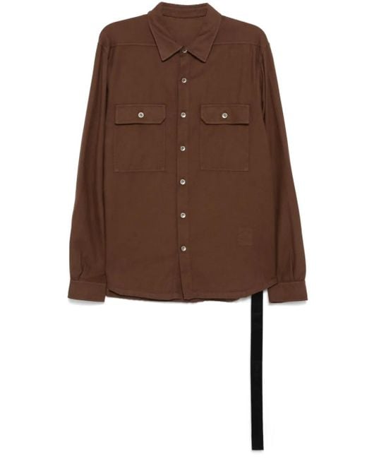 Rick Owens Brown Cotton Shirt for men