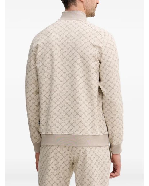 Joop! Natural Patterned Zip-Up Hoodie for men