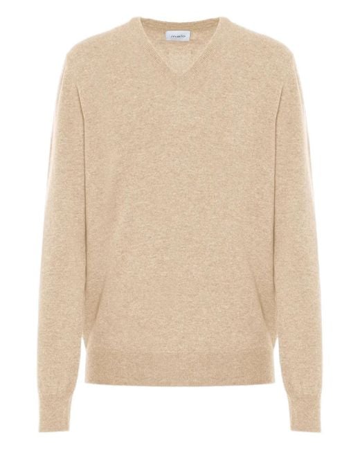 Malo Natural V-Neck Cashmere Sweater for men