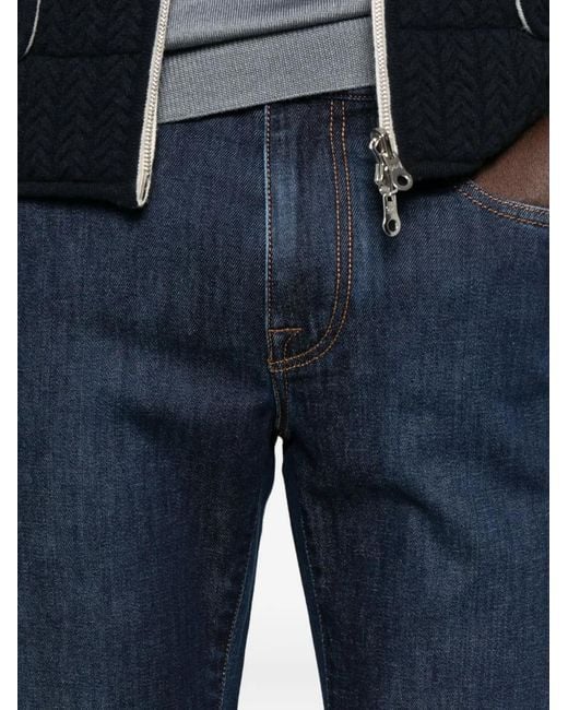 Corneliani Blue Logo-Patch Jeans for men
