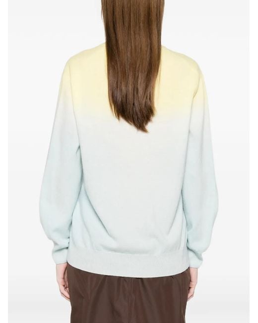 Jil Sander White Buttoned Gradient Cardigan