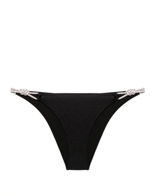Jonathan Simkhai Black Rhinestone-detailed Shimmerimg Bikini Bottom