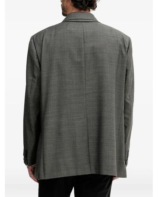 Emporio Armani Gray Double-Breasted Blazer for men