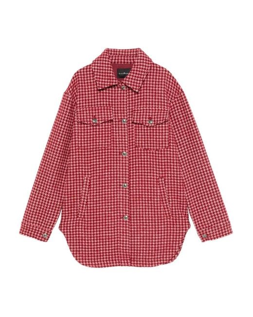John Richmond Junior ハウンドトゥース シャツ Red