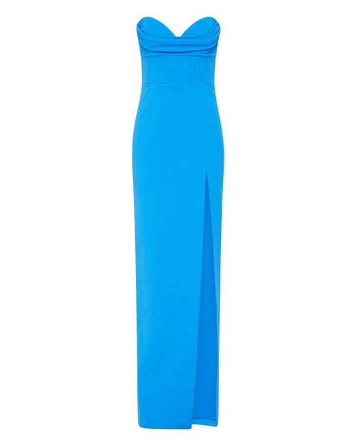 Rebecca Vallance Blue Skyla Strapless Maxi Dress