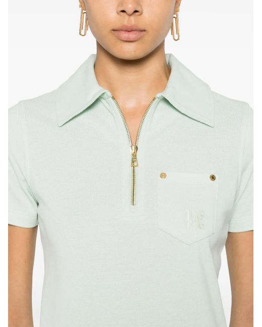 Palm Angels White Cotton Piqué Polo Dress