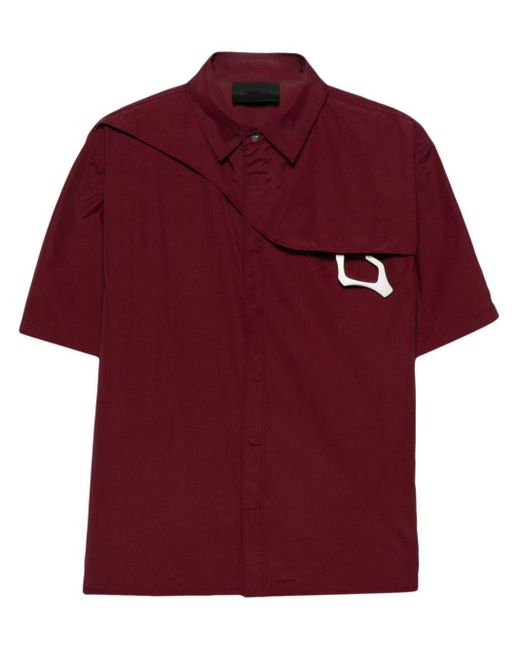 HELIOT EMIL Red Carabiner-detail Short-sleeve Shirt for men