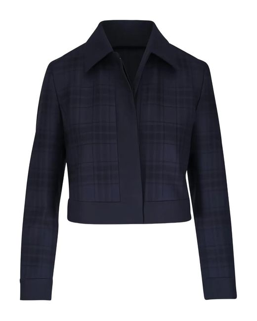 Akris Blue Lewitt Checked Jacket