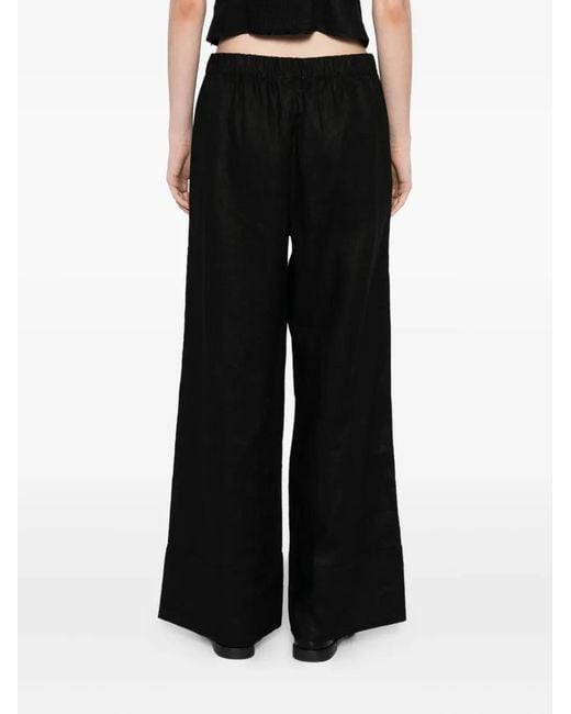 Reformation Black Fernando Linen Trousers