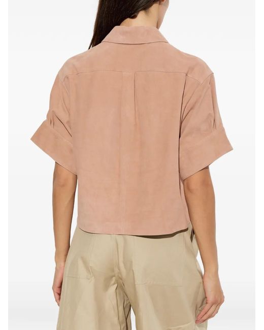 Loewe Natural Suede Logo-Embossed Shirt