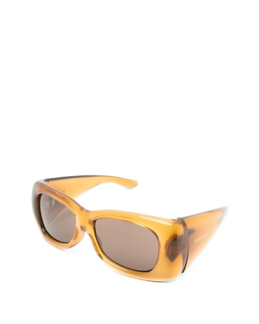 Saint Laurent Natural Rectangle-Frame Sunglasses