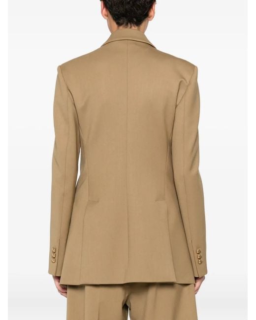 P.A.R.O.S.H. Natural Double-Breasted Stretch-Wool Blazer