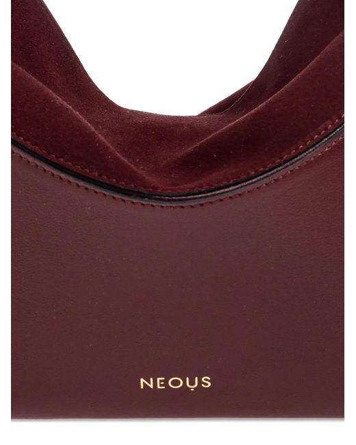 Neous Purple Leather Chain Tote Bag