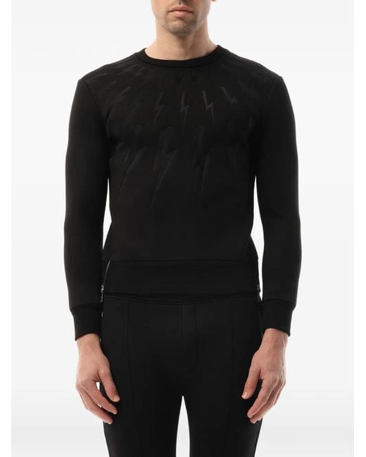 Neil Barrett Black Thunderbolt Sweatshirt for men