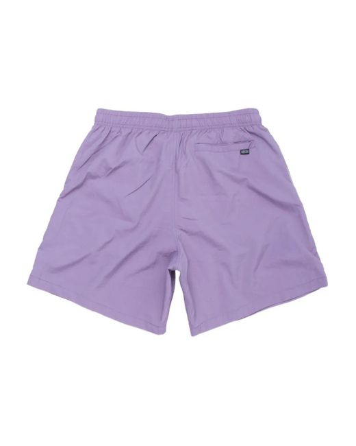 PAS DE MER Purple Logo-Patch Swim Shorts for men