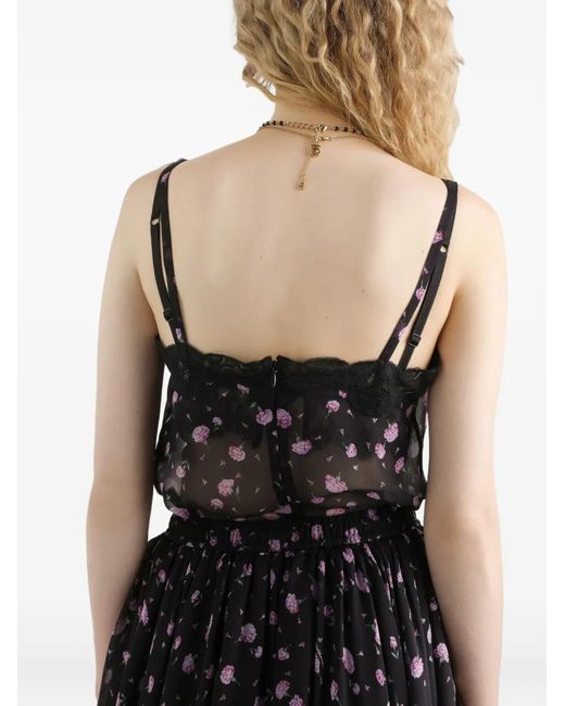 Dolce & Gabbana Black Floral Lace Tank Top