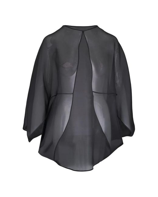 Peter Cohen Gray Cape En Soie À Effet De Transparence