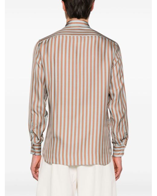 Lardini Pink Striped Silk Shirt for men