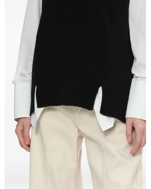 Helmut Lang Black Split Wool Vest