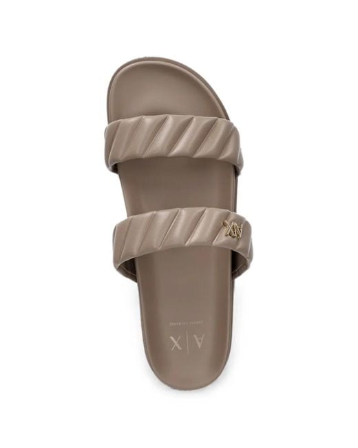 ARMANI EXCHANGE White Logo-Detail Sandals