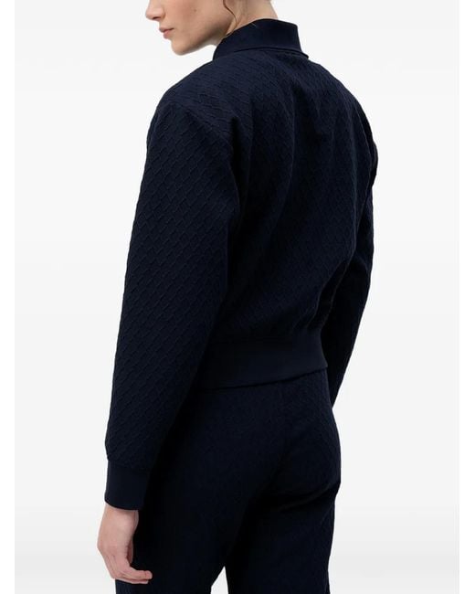 HUGO Blue Dadrid Zippered Sweatshirt With Stacked-Logo Puller