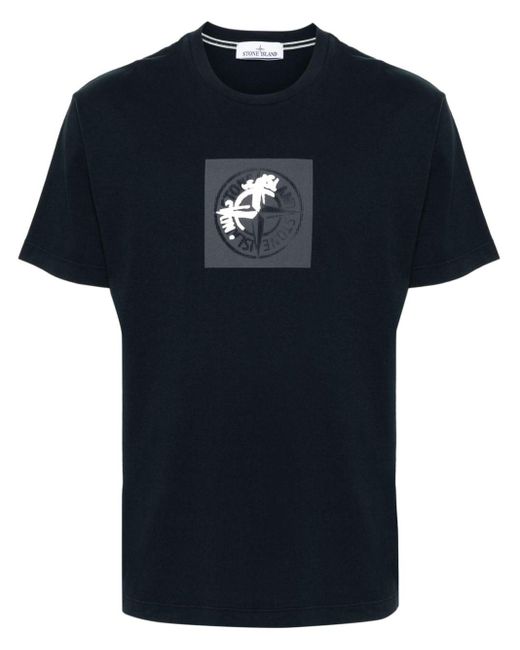 T-shirt Compass di Stone Island in Black da Uomo