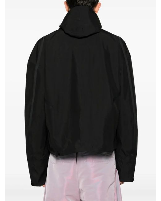HELIOT EMIL Black Decorative-Zips Hooded Jacket for men