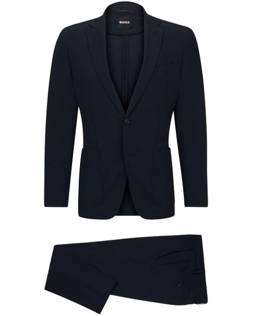 Boss Blue Single-breasted Suit for men