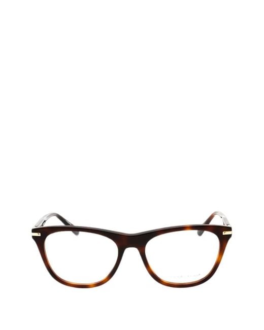 Calvin Klein Black Tortoiseshell-Effect Rectangle-Frame Glasses