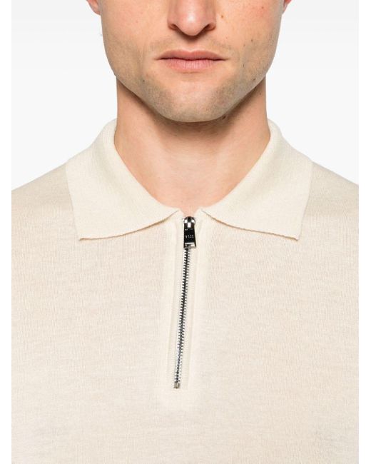 Boss Natural Fine-knit Polo Shirt for men