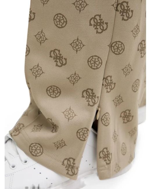 Guess Natural Monogram-Print Track Pants for men