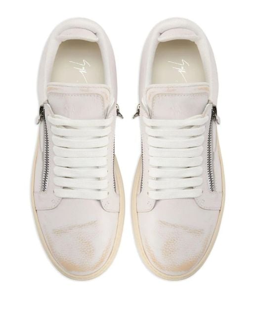 Giuseppe Zanotti White Gz94 Double-Zip Low-Top Sneakers for men