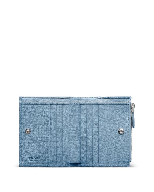 Prada Blue Small Saffiano Leather Wallet