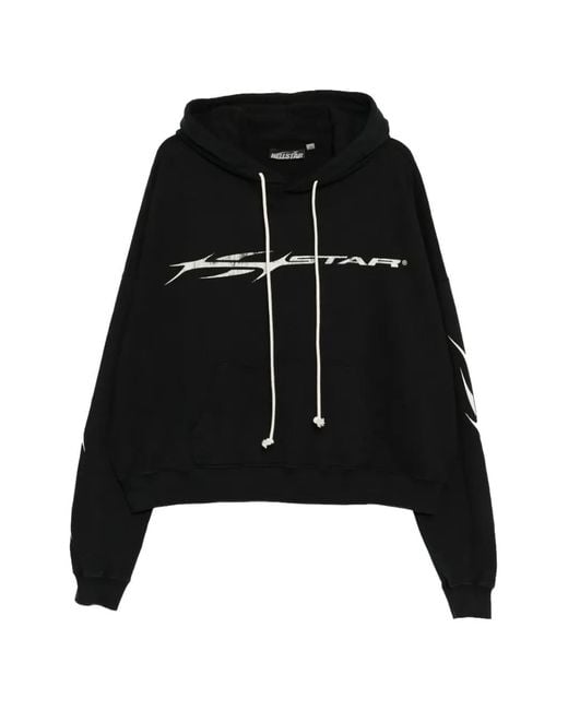 HELLSTAR Black Graphic Hoodie for men