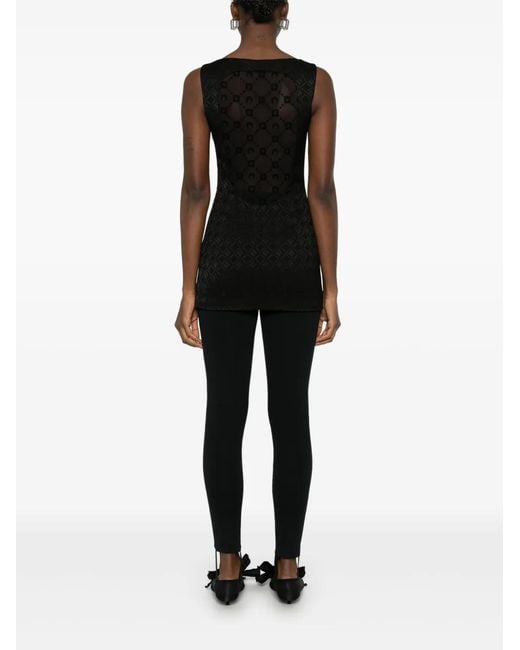MARINE SERRE Black Moon Diamond-Jacquard Mini Dress