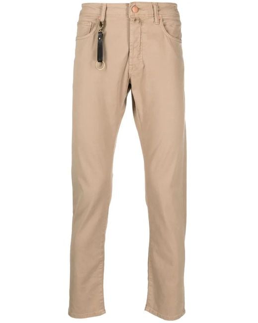 Incotex Natural Logo-Patch Straight-Leg Jeans for men