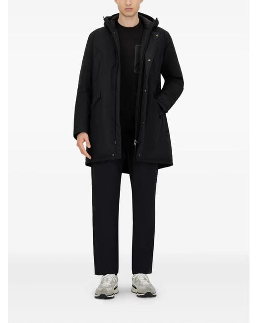 Herno Blue Hooded Parka Down Jacket Clothing for men